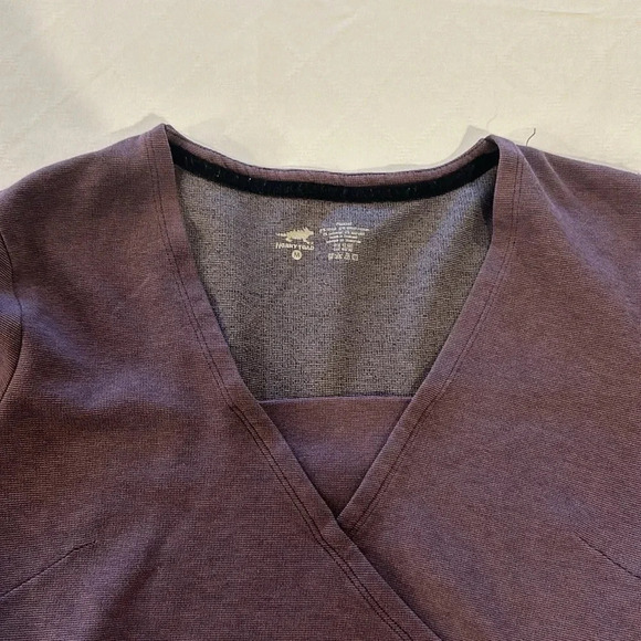 Horny Toad Oblique V Neck Dress Long Sleeve Purple medium Flexcel EUC - Picture 3 of 5